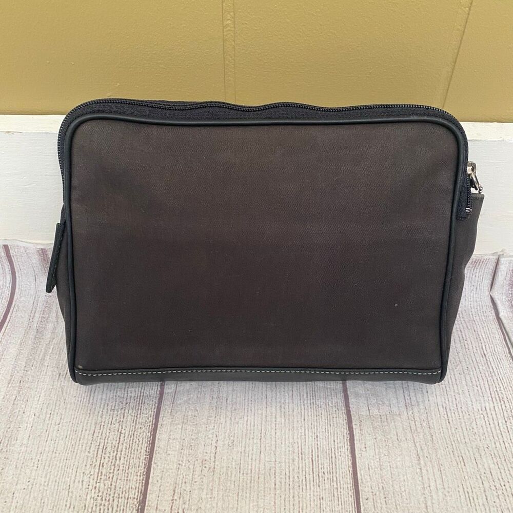 Coach black zip close cosmetic bag 10”x7” glam, preppy, Y2K
